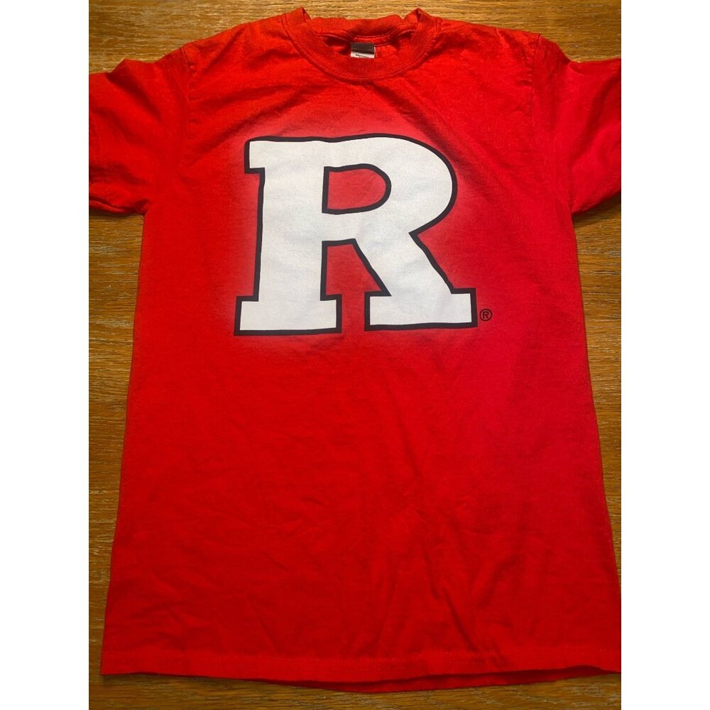 Rutgers Scarlet Knights Red T-Shirt With "R" Logo & SHI Branding